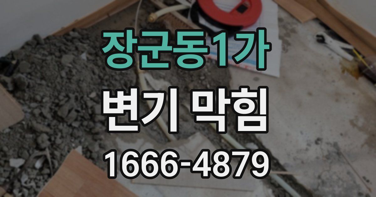 장군동1가 변기 막힘