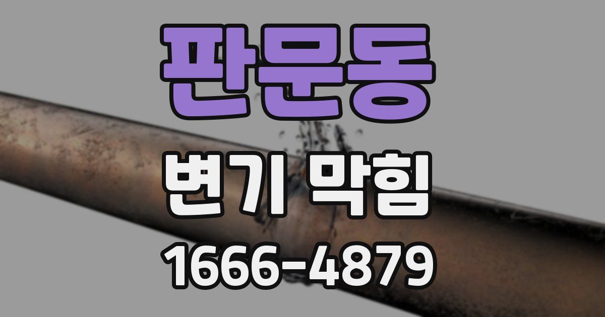 판문동 변기 막힘