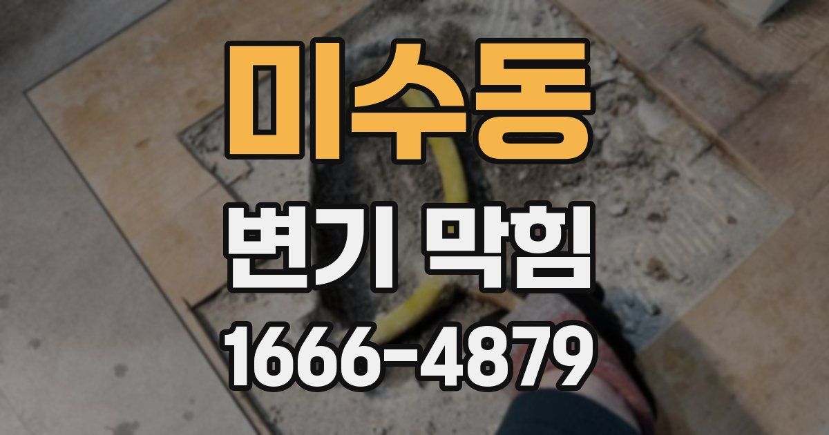 미수동 변기 막힘