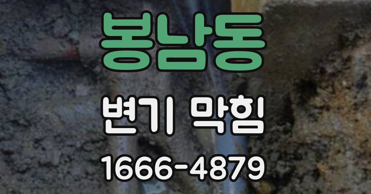 봉남동 변기 막힘