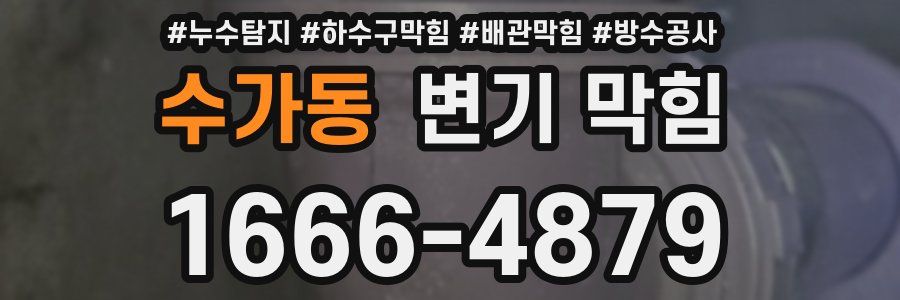 수가동 변기 막힘