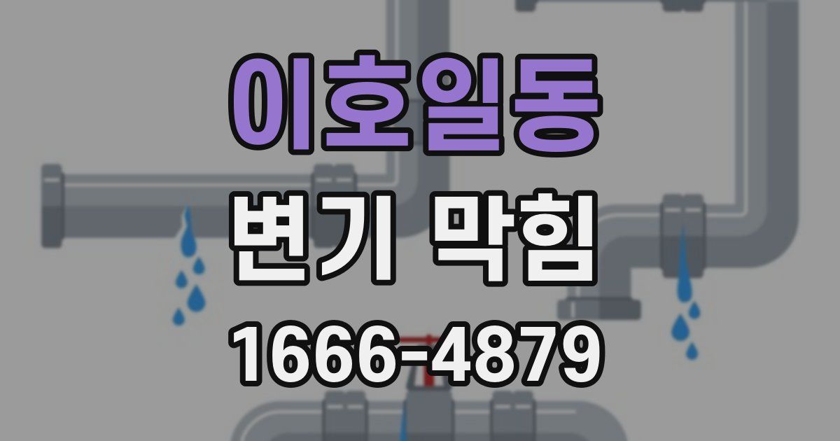 이호일동 변기 막힘