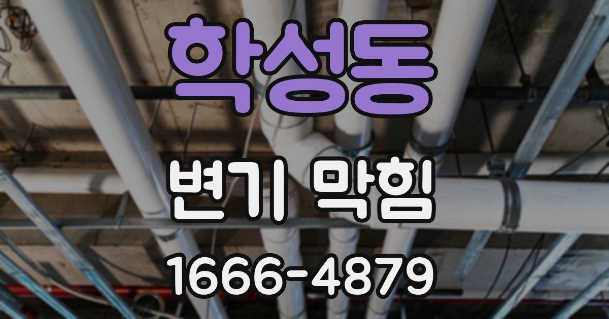 학성동 변기 막힘