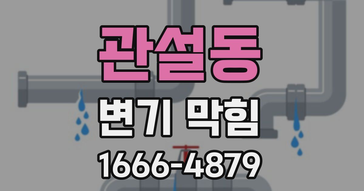 관설동 변기 막힘
