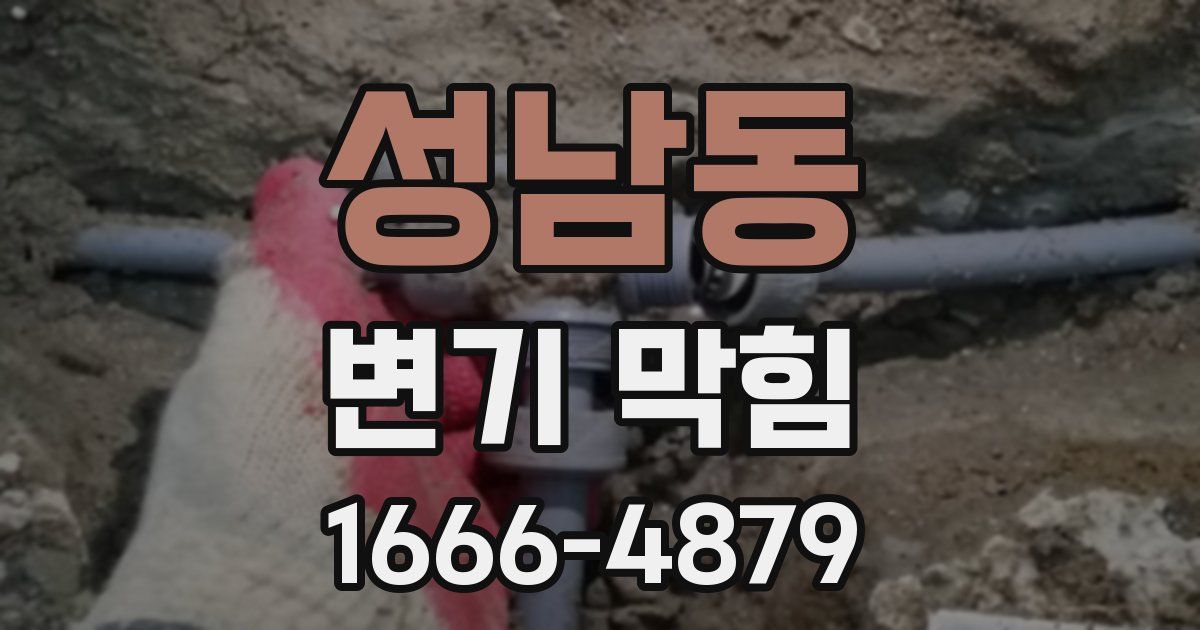 성남동 변기 막힘