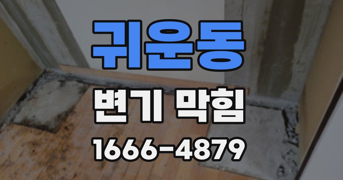 귀운동 변기 막힘