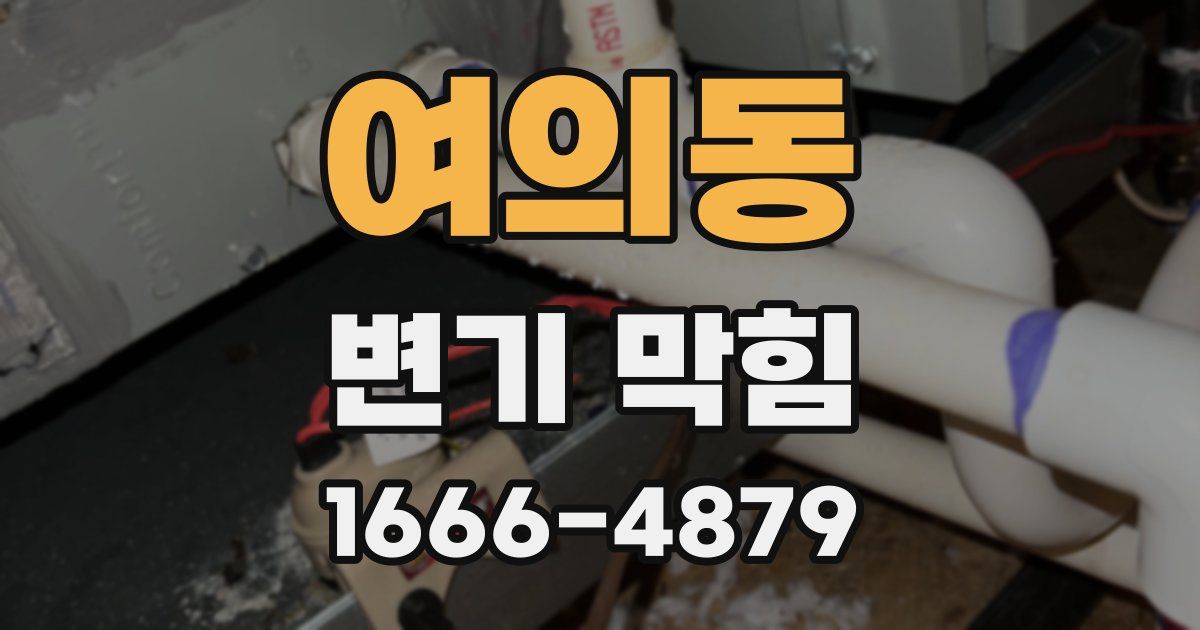 여의동 변기 막힘
