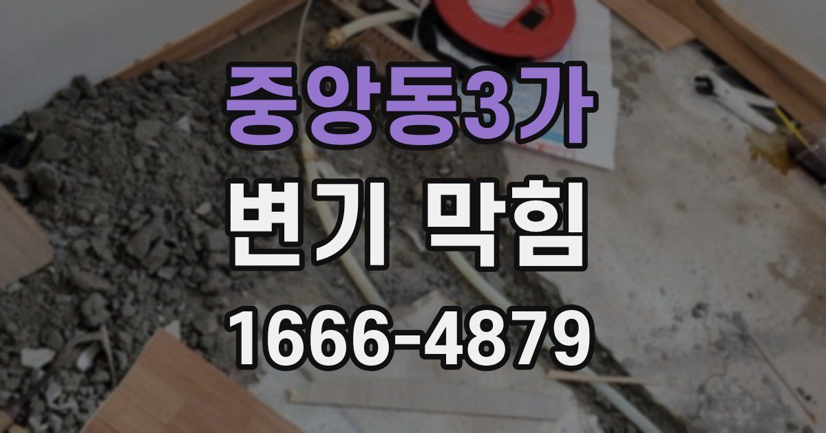 중앙동3가 변기 막힘