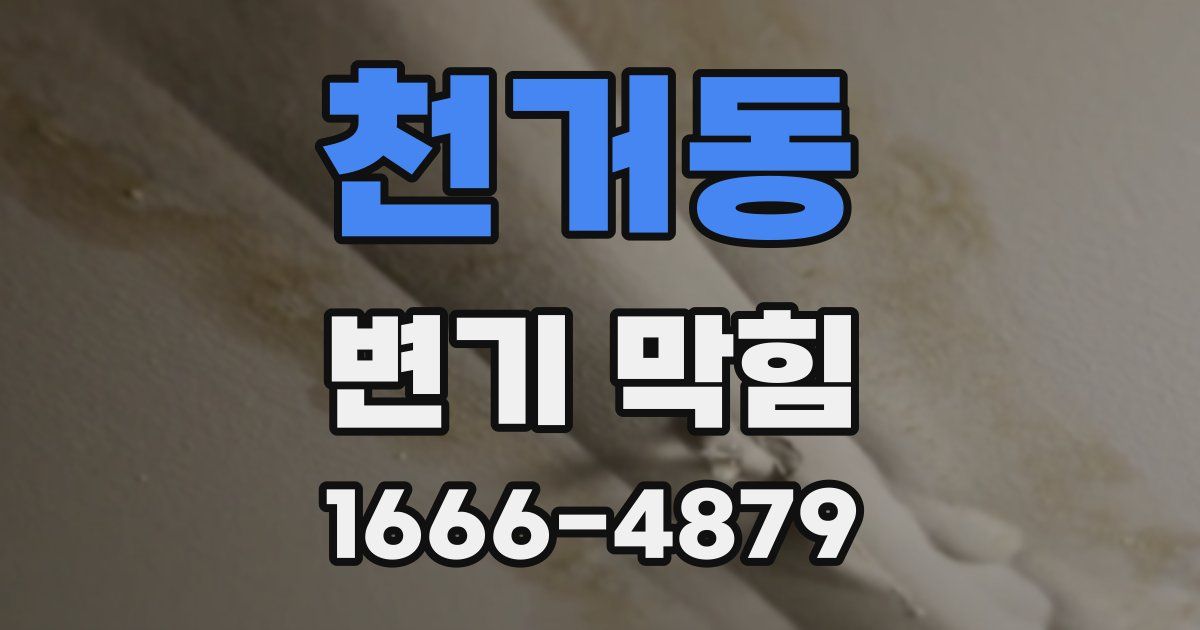 천거동 변기 막힘
