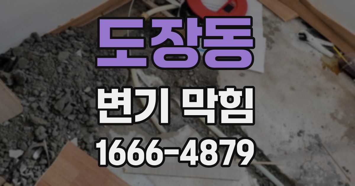 도장동 변기 막힘