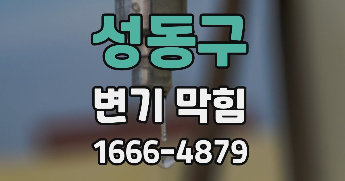 성동구 변기 막힘