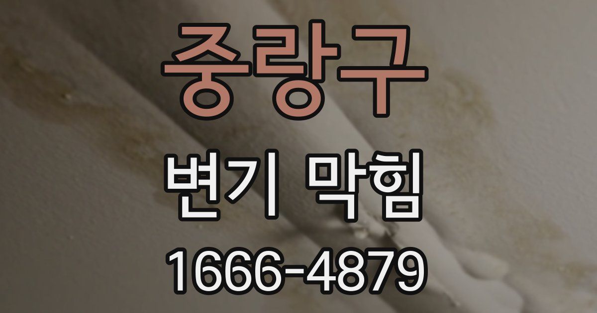 중랑구 변기 막힘