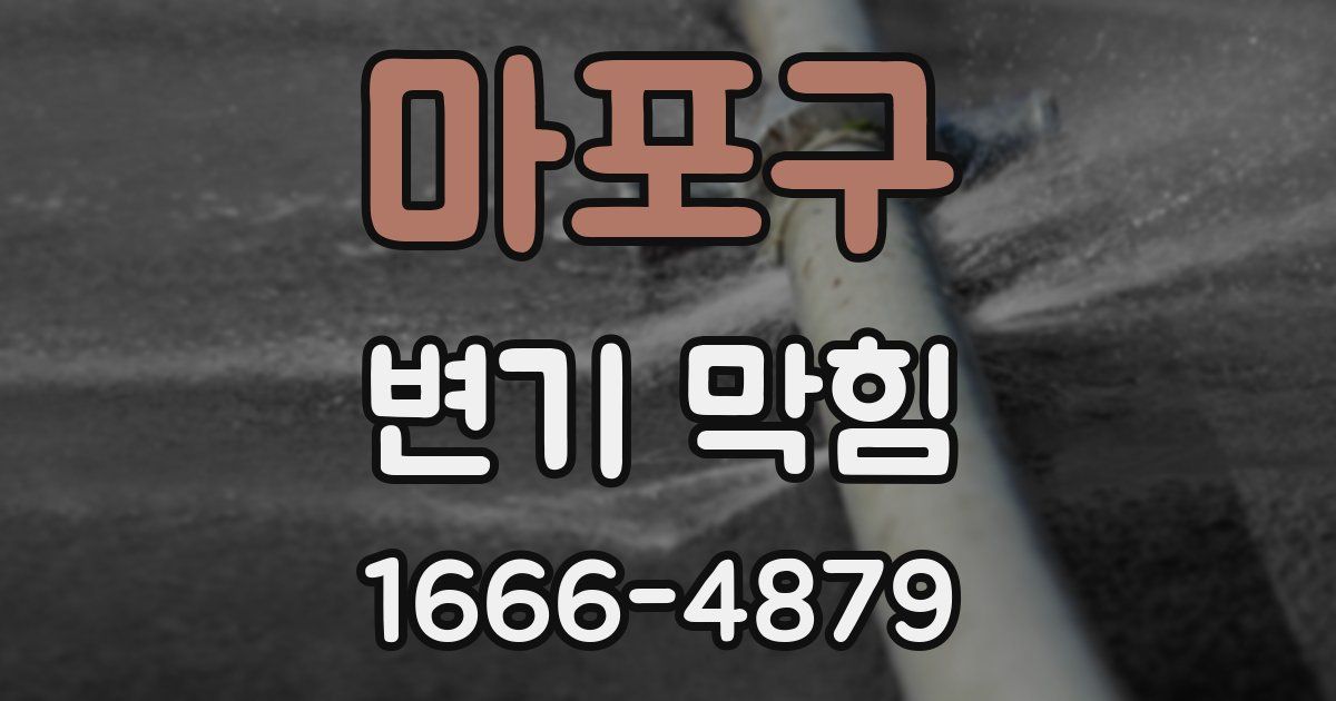 마포구 변기 막힘