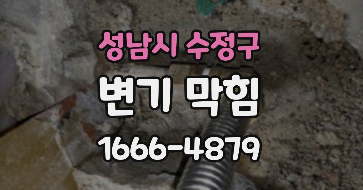 성남시 수정구 변기 막힘