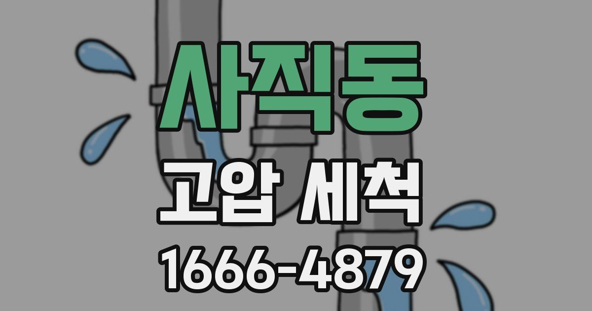 사직동 고압 세척