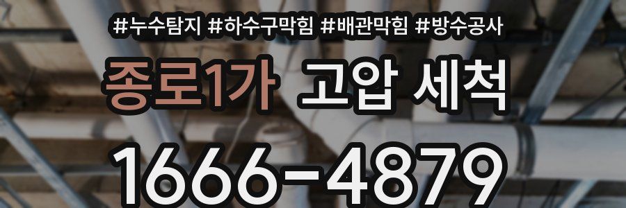 종로1가 고압 세척
