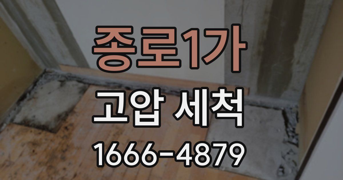 종로1가 고압 세척