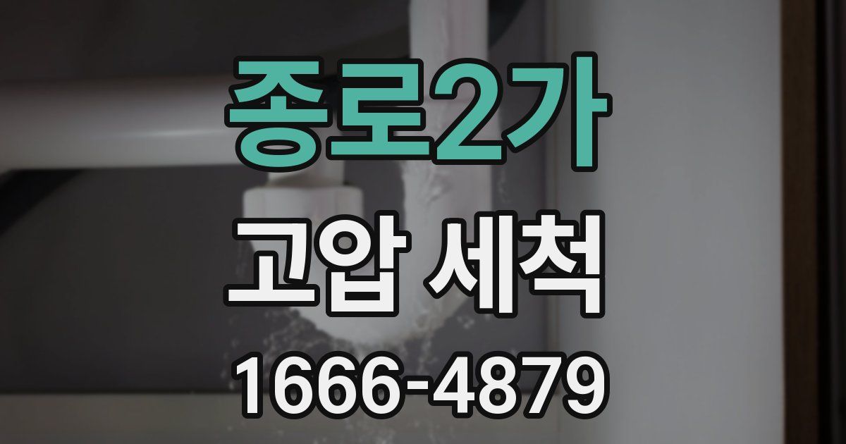 종로2가 고압 세척