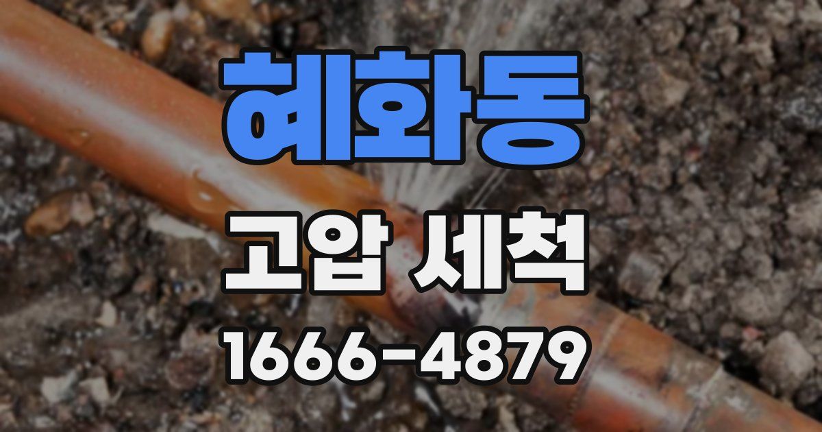 혜화동 고압 세척