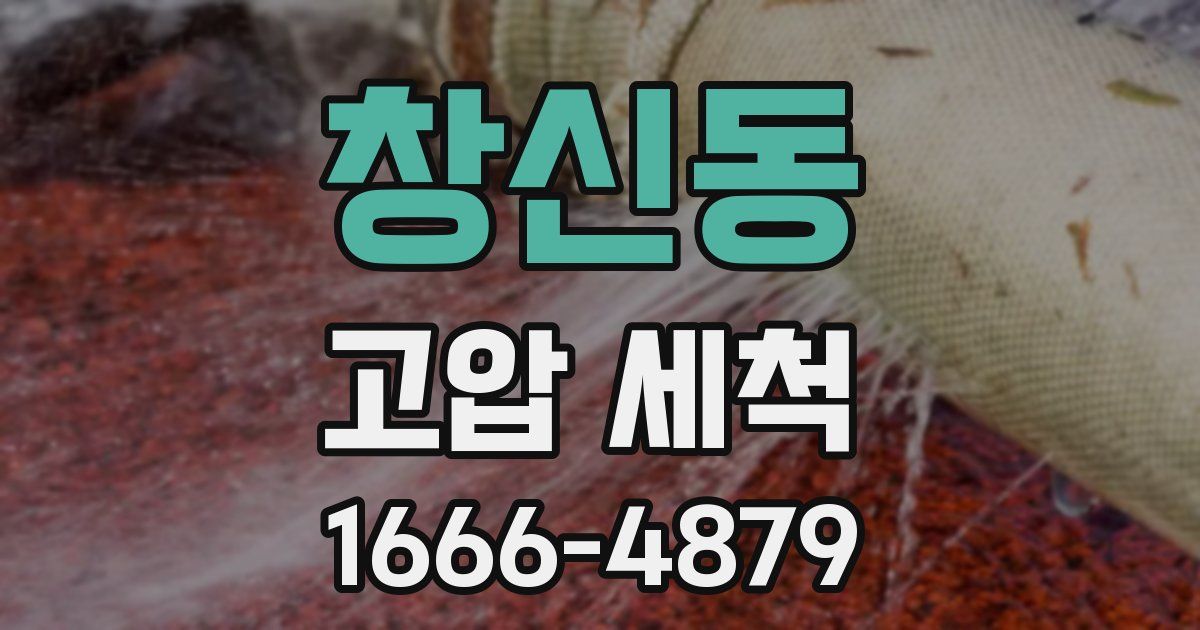 창신동 고압 세척