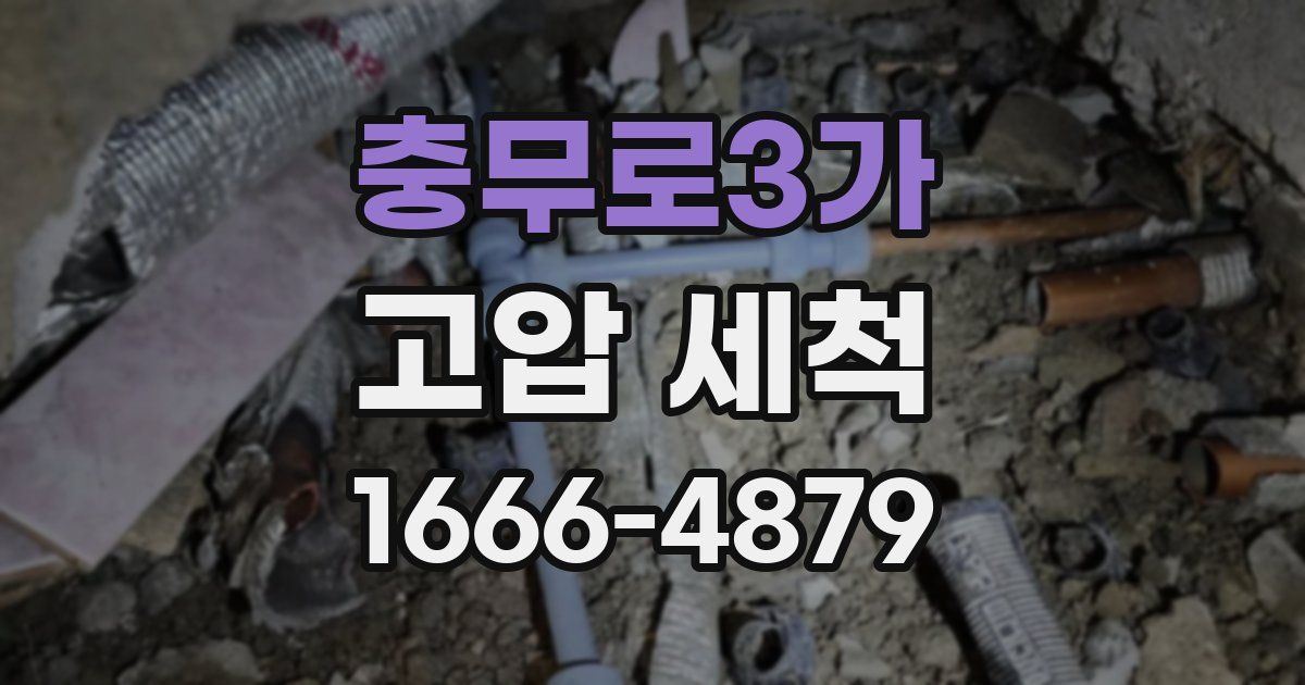 충무로3가 고압 세척