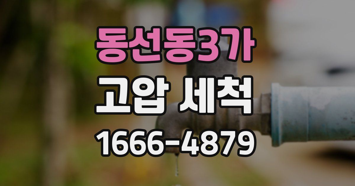 동선동3가 고압 세척