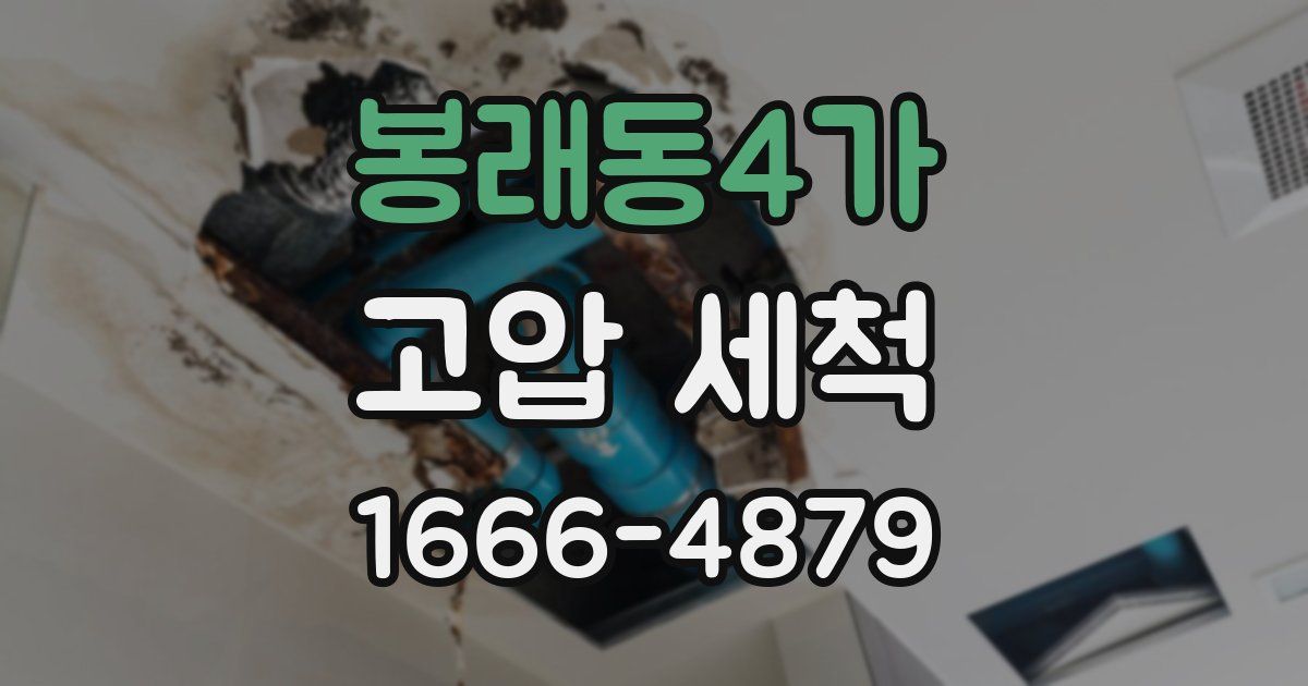 봉래동4가 고압 세척