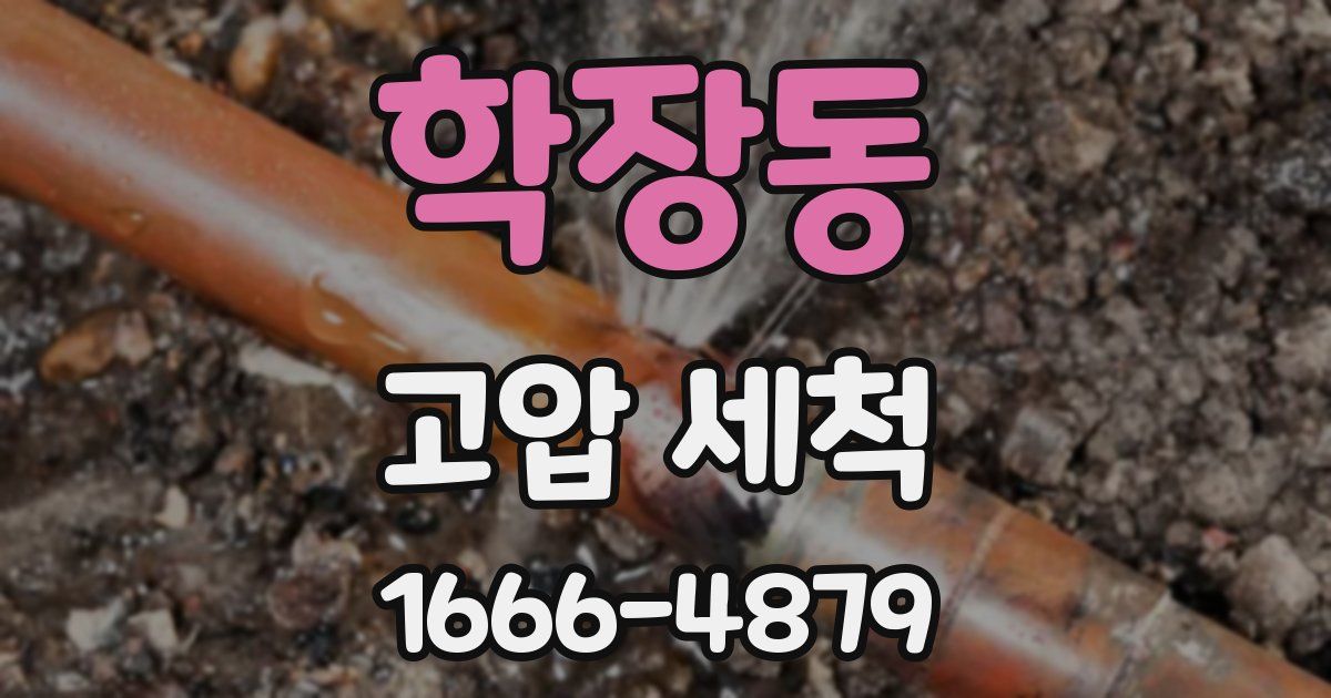 학장동 고압 세척