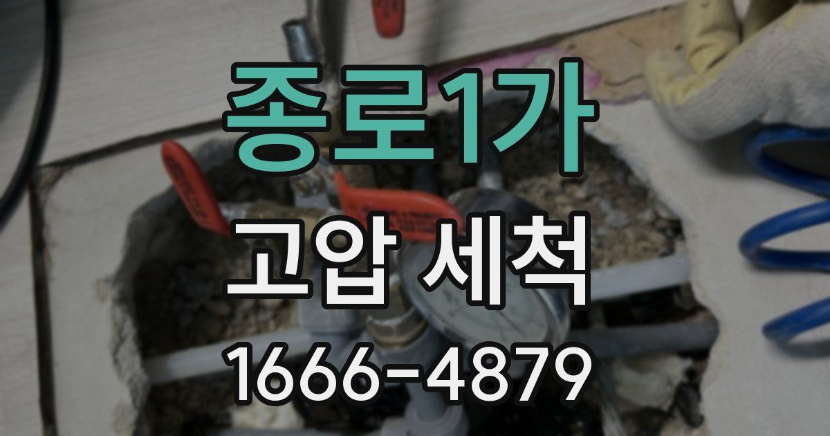 종로1가 고압 세척