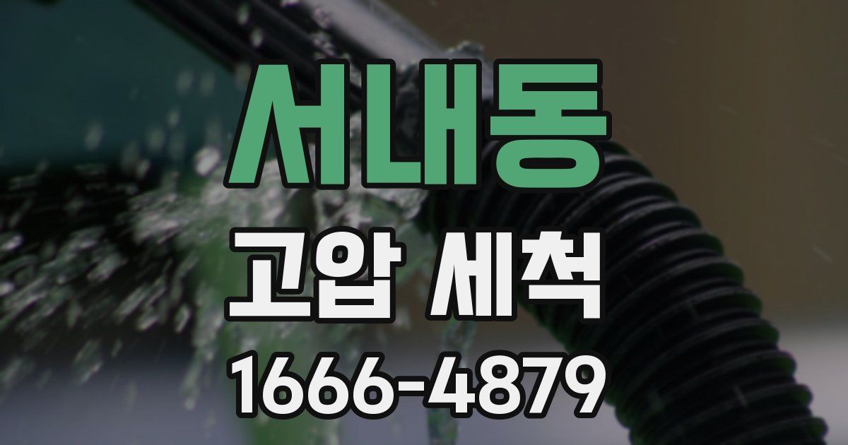 서내동 고압 세척