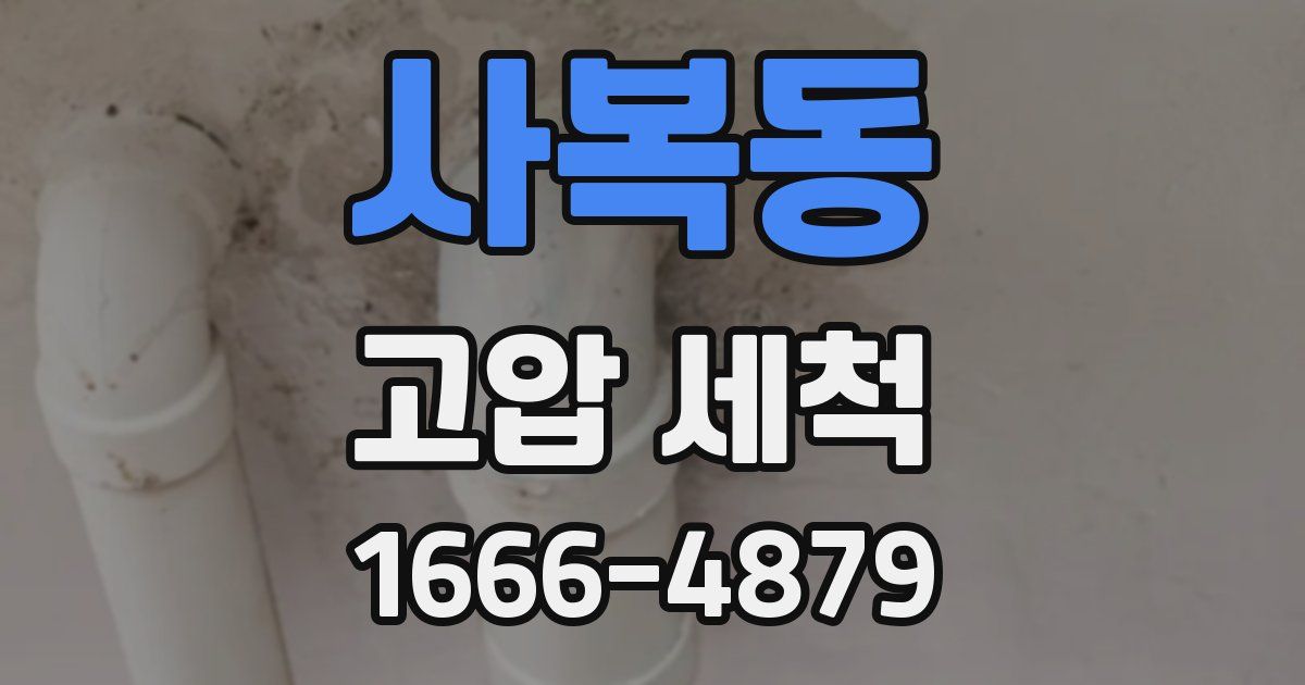 사복동 고압 세척
