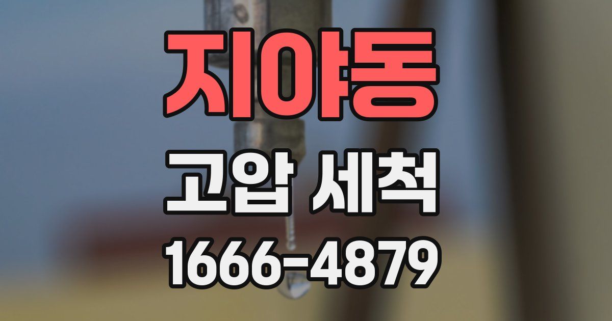 지야동 고압 세척