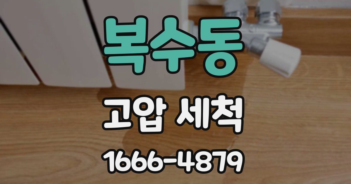 복수동 고압 세척