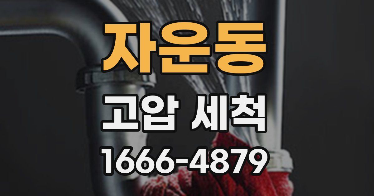자운동 고압 세척