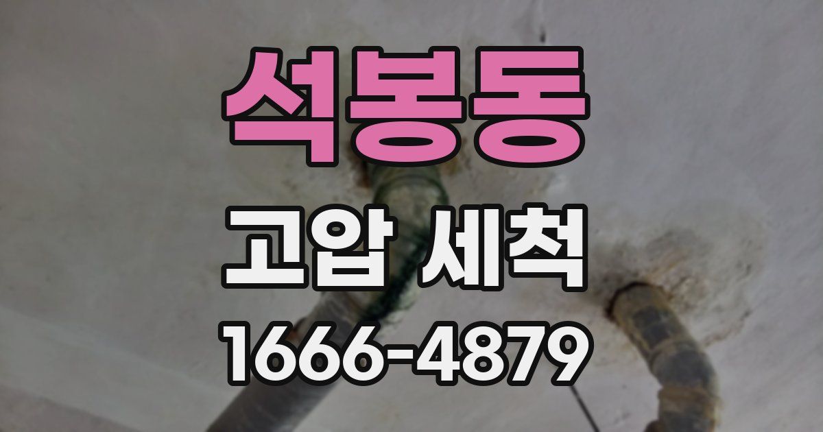 석봉동 고압 세척