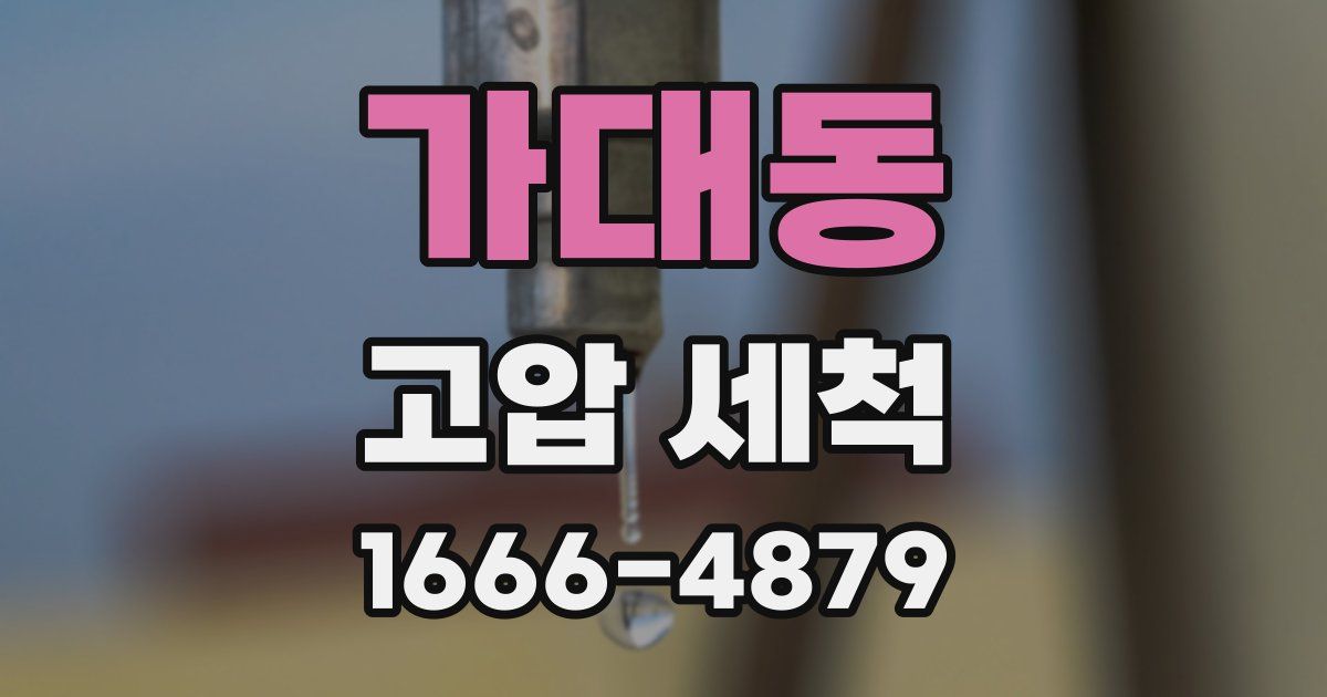 가대동 고압 세척