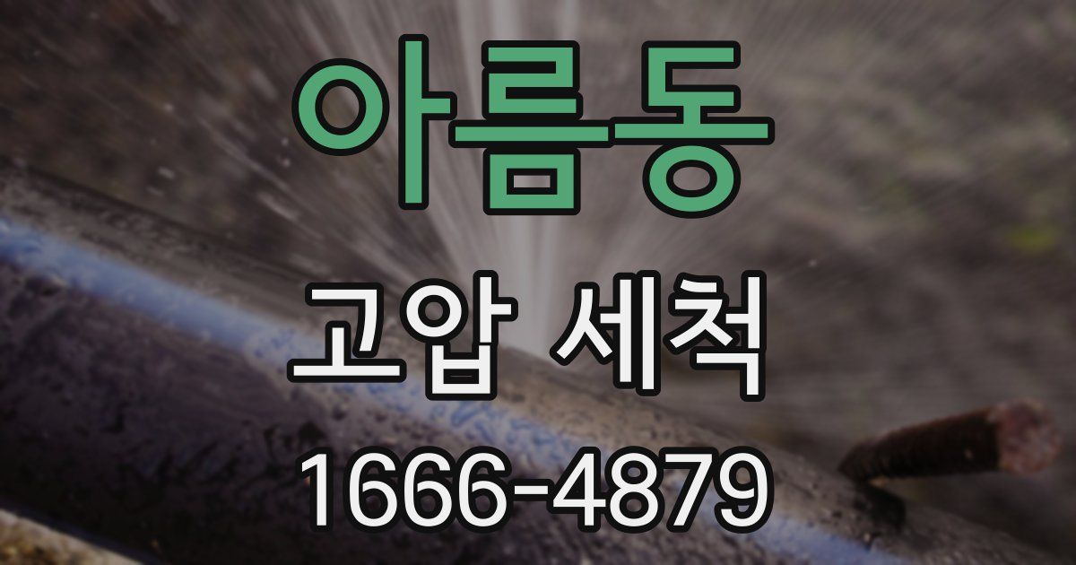 아름동 고압 세척