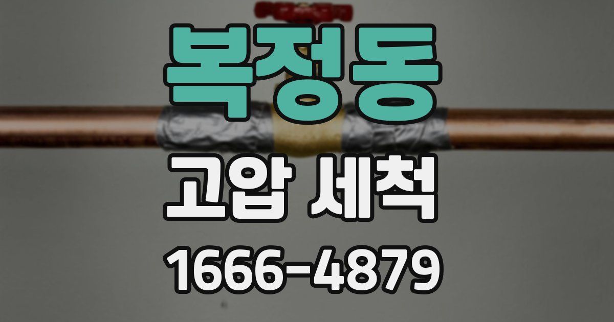 복정동 고압 세척