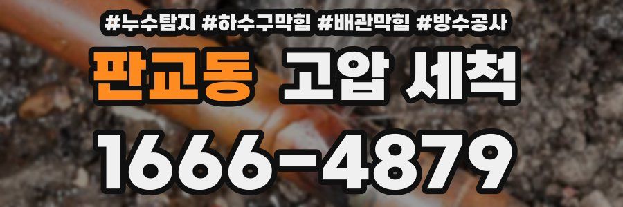 판교동 고압 세척