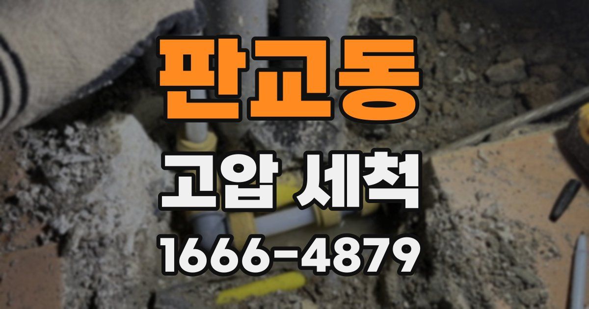 판교동 고압 세척