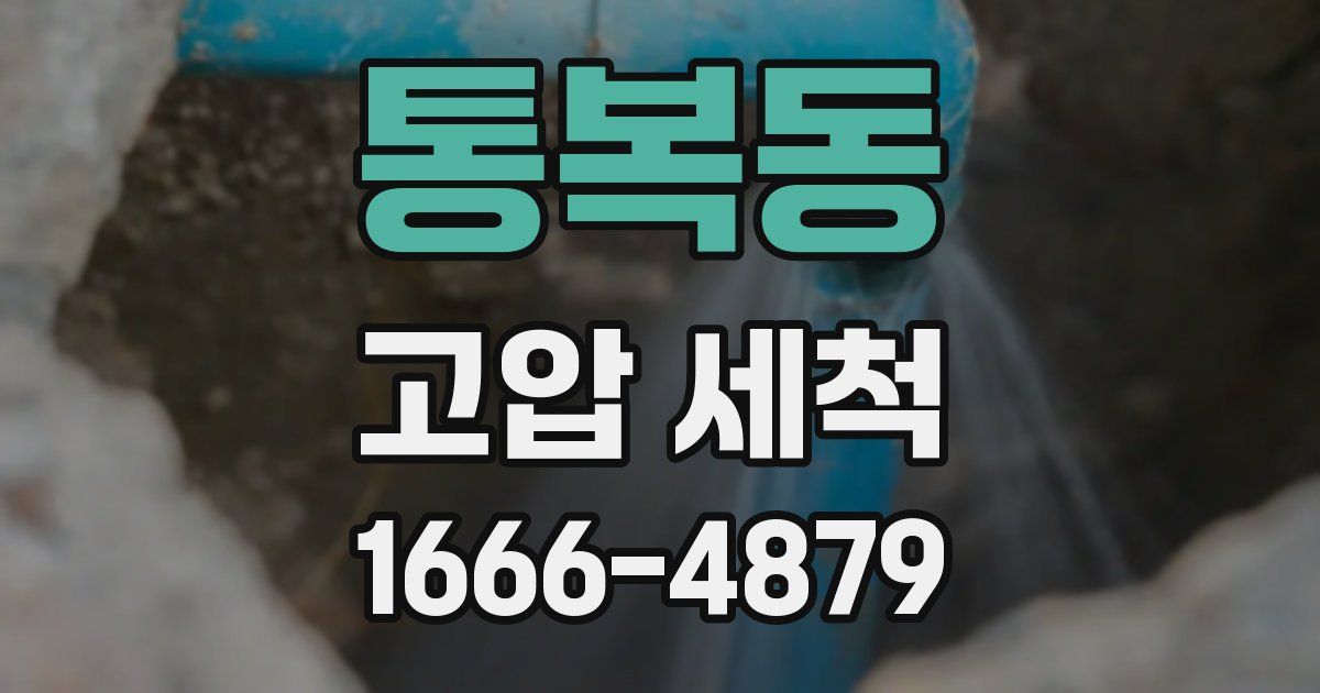 통복동 고압 세척