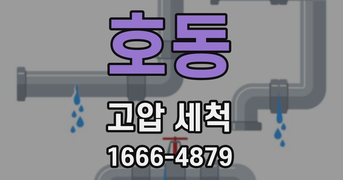 호동 고압 세척