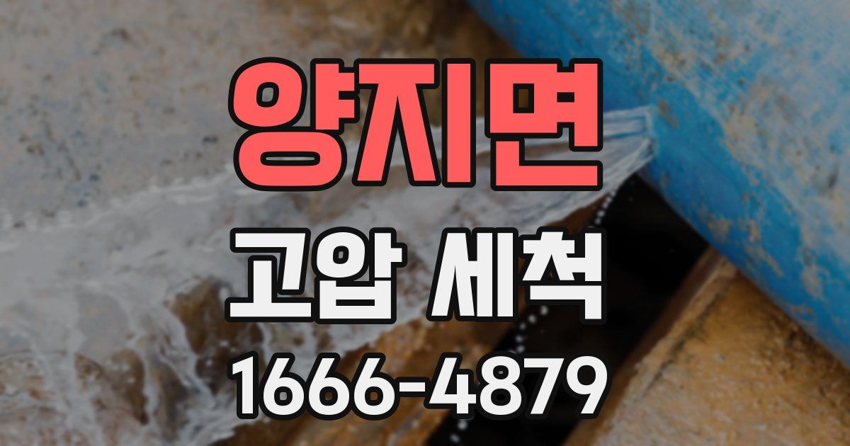 양지면 고압 세척