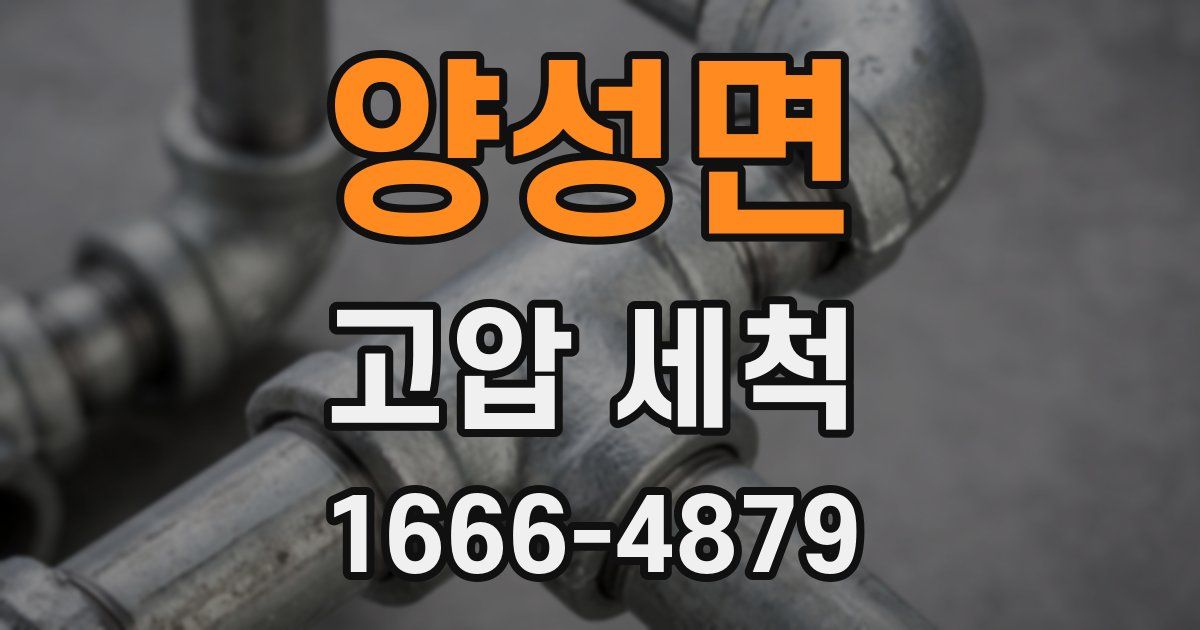 양성면 고압 세척