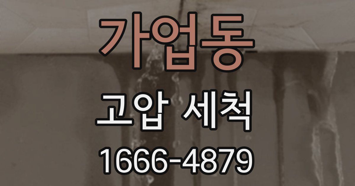 가업동 고압 세척