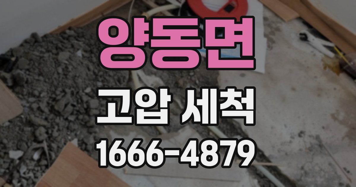 양동면 고압 세척