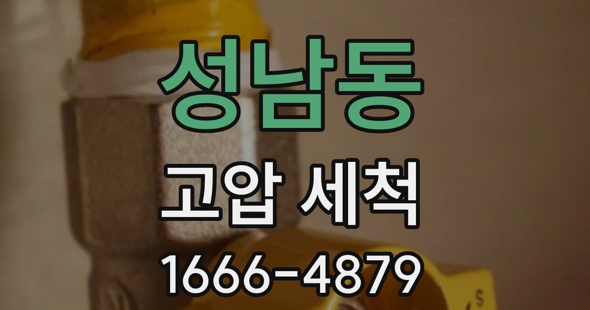 성남동 고압 세척
