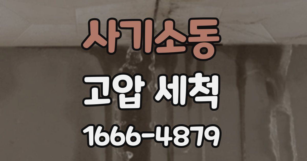 사기소동 고압 세척