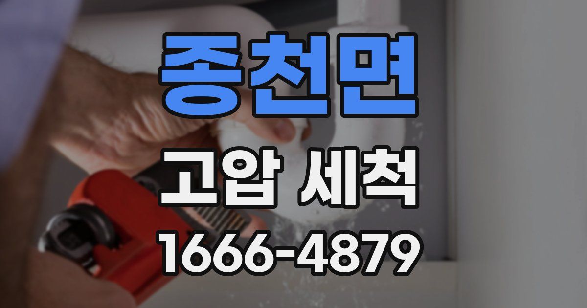 종천면 고압 세척