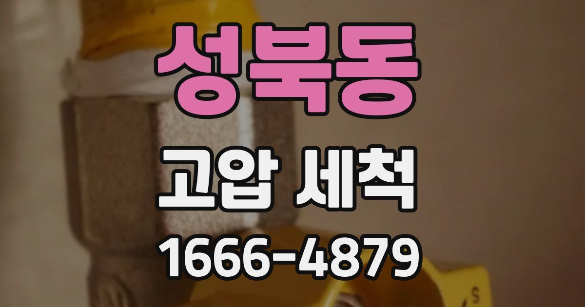 성북동 고압 세척
